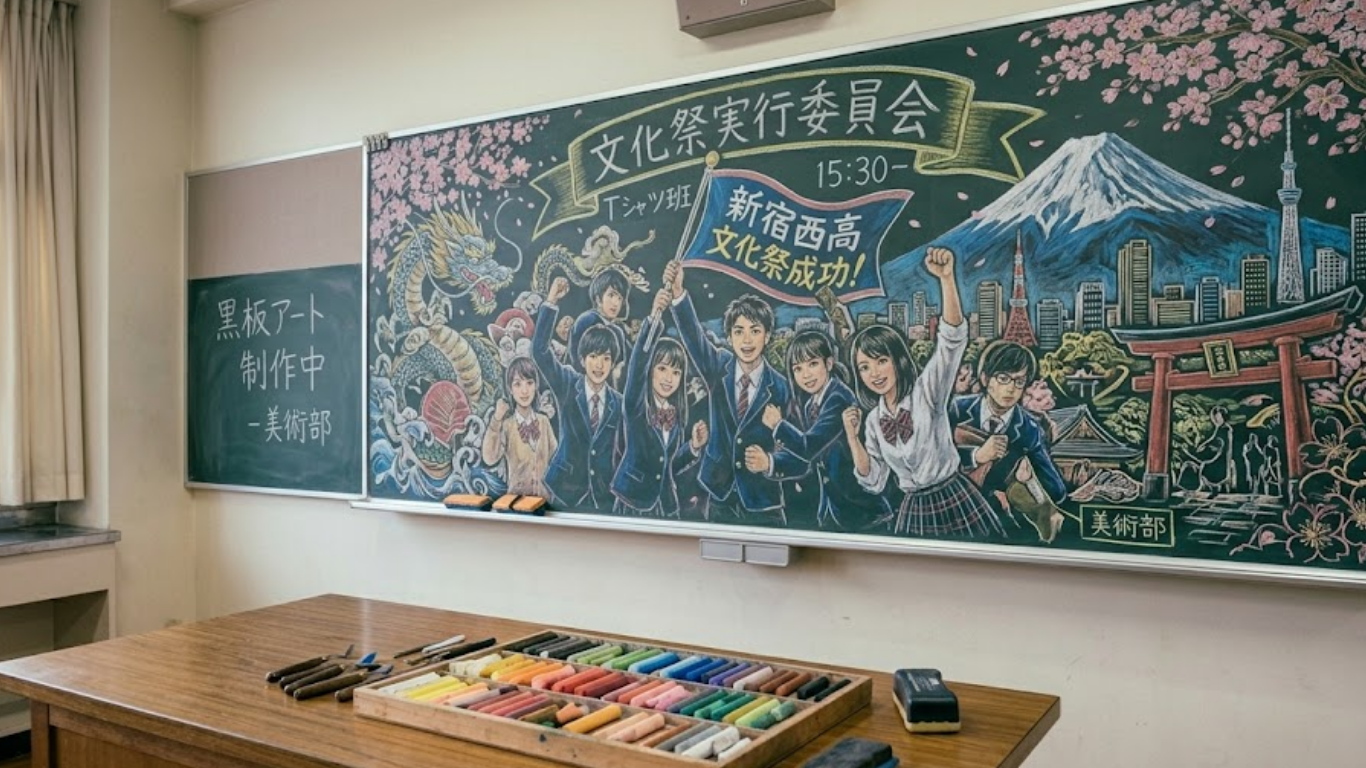 面白い学校イベントのアイディア40 黒板アートの画像